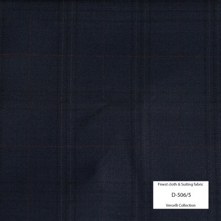 D506/5 Vercelli VII - 95% Wool - Xanh đen Caro